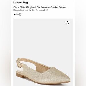 Women's Flats Slingback London Rag Gold Glitter